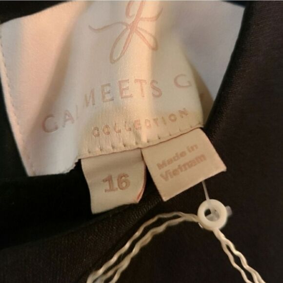 NEW Gal Meets Glam Celeste Black Dress Size 16 Elegant Modest Work - Picture 4 of 10